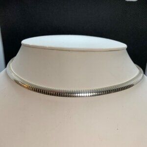 Sterling Silver 925 Italy Omega Lobster Claw Clasp Chain Necklace Size 16" Long